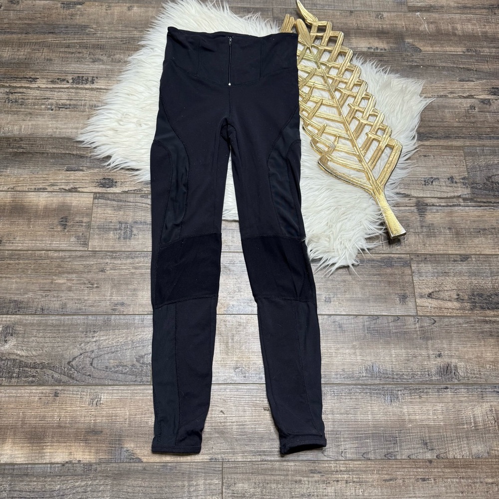 Free People‎ Movement Zip Black High-Waisted Leggings